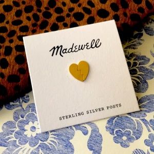 New! Madewell Heart Break Gold Earrings